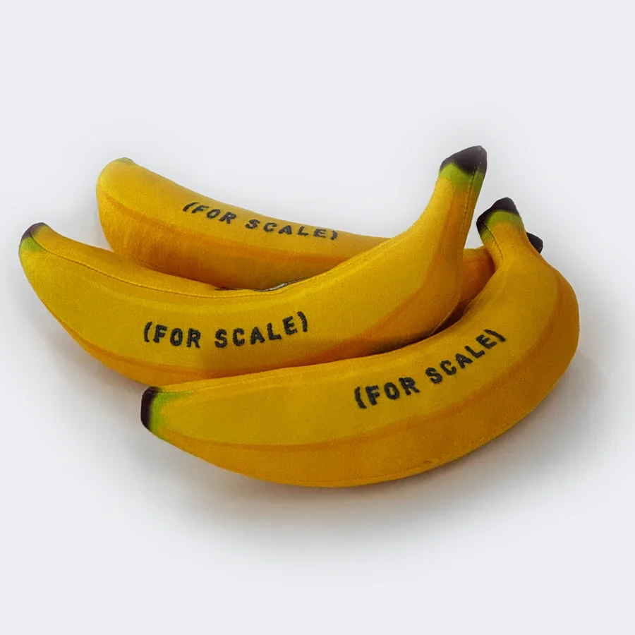A bunch of Banana for Scale plush toys